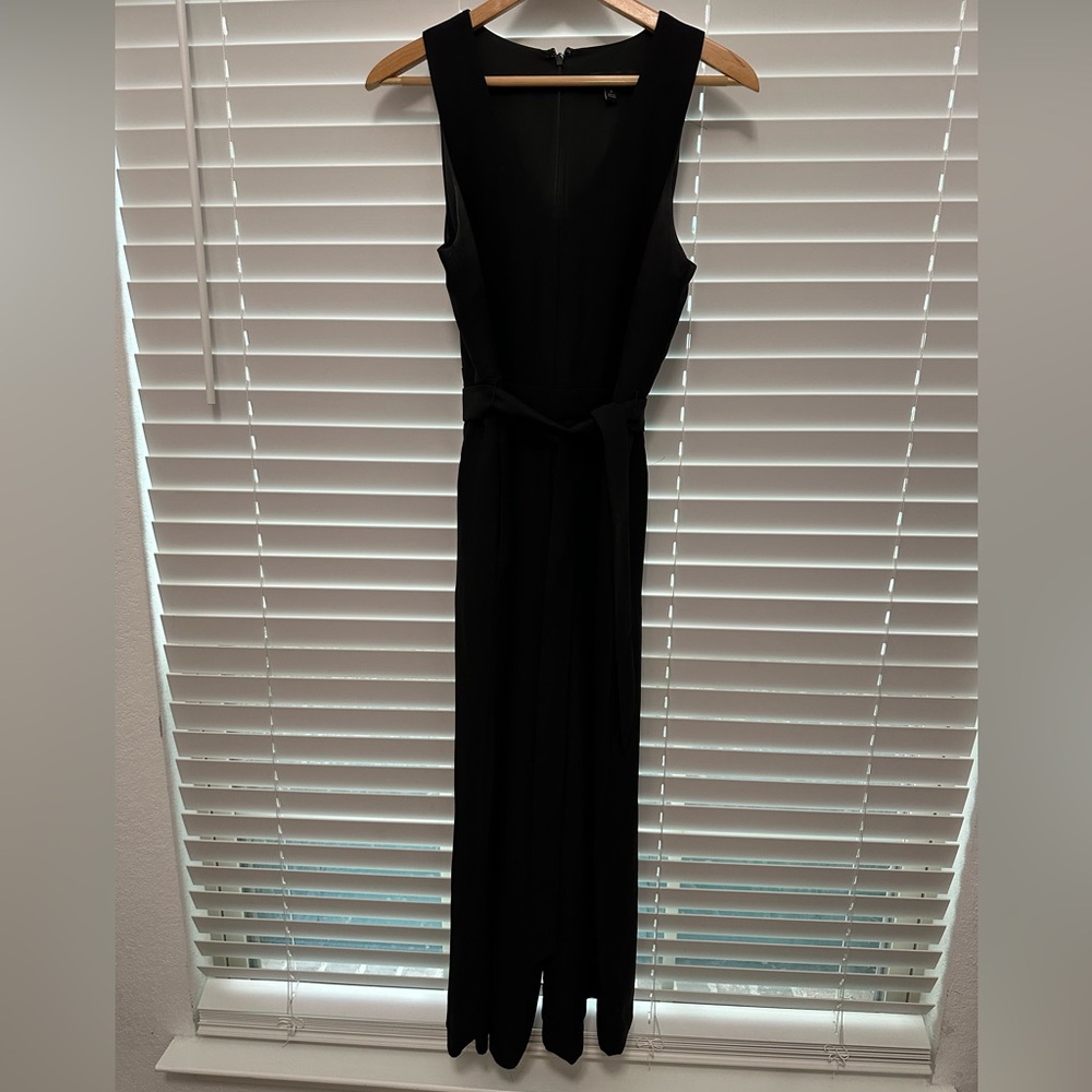 Banana Republic Black Sleeveless Maxi Jumpsuit with Waist Tie